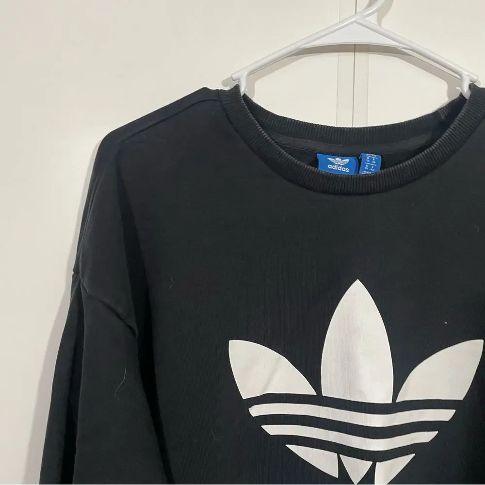 Adidas Black Graphic Pullover Crewneck Sweatshirt